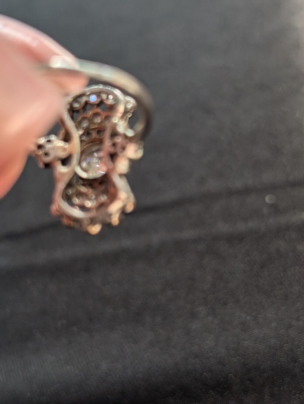 Antique Diamond Platinum Ring Size 6 - Picture 2 of 11